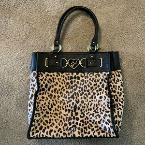 Betsy Johnson Leopard Leather Tote